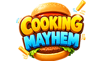 Cooking Mayhem logo light version — one-tap kitchen chaos game for iPhone and iPad